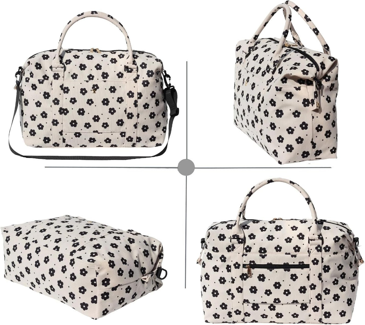 Travel Tote Duffel Gym Bag,Weekender Overnight Carry-on Tote Crossbody Bag with Wet Pocket and Trolley Sleeve Upgraded