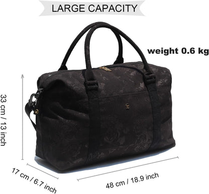 Travel Tote Duffel Gym Bag,Weekender Overnight Carry-on Tote Crossbody Bag with Wet Pocket and Trolley Sleeve Upgraded