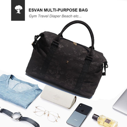 Travel Tote Duffel Gym Bag,Weekender Overnight Carry-on Tote Crossbody Bag with Wet Pocket and Trolley Sleeve Upgraded