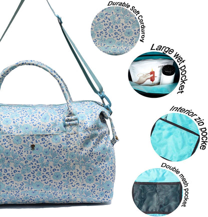 Travel Tote Duffel Gym Bag,Weekender Overnight Carry-on Tote Crossbody Bag with Wet Pocket and Trolley Sleeve Upgraded