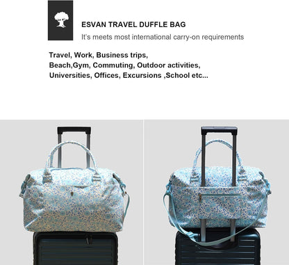 Travel Tote Duffel Gym Bag,Weekender Overnight Carry-on Tote Crossbody Bag with Wet Pocket and Trolley Sleeve Upgraded