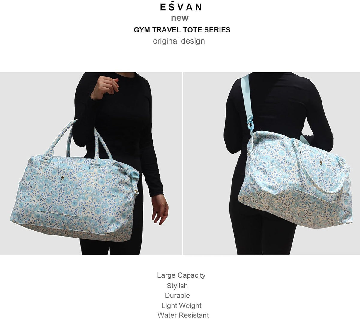 Travel Tote Duffel Gym Bag,Weekender Overnight Carry-on Tote Crossbody Bag with Wet Pocket and Trolley Sleeve Upgraded