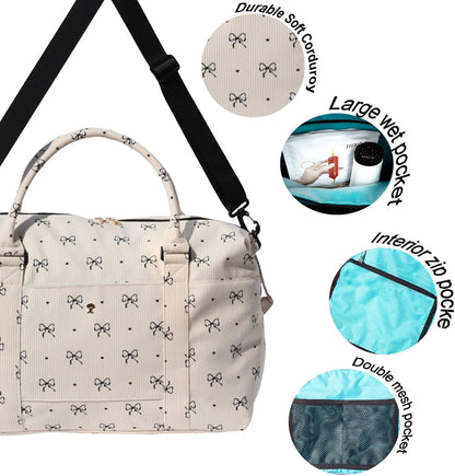 Travel Tote Duffel Gym Bag,Weekender Overnight Carry-on Tote Crossbody Bag with Wet Pocket and Trolley Sleeve Upgraded