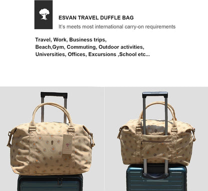 Travel Tote Duffel Gym Bag,Weekender Overnight Carry-on Tote Crossbody Bag with Wet Pocket and Trolley Sleeve Upgraded