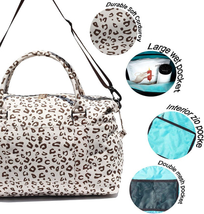Travel Tote Duffel Gym Bag,Weekender Overnight Carry-on Tote Crossbody Bag with Wet Pocket and Trolley Sleeve Upgraded