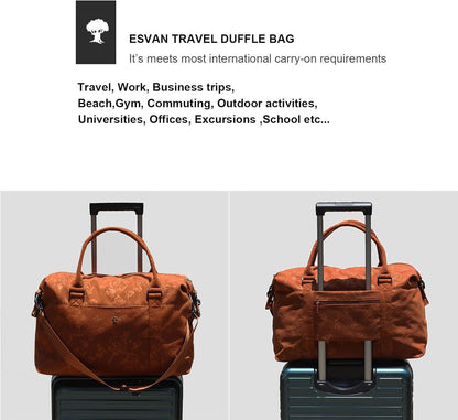 Travel Tote Duffel Gym Bag,Weekender Overnight Carry-on Tote Crossbody Bag with Wet Pocket and Trolley Sleeve Upgraded