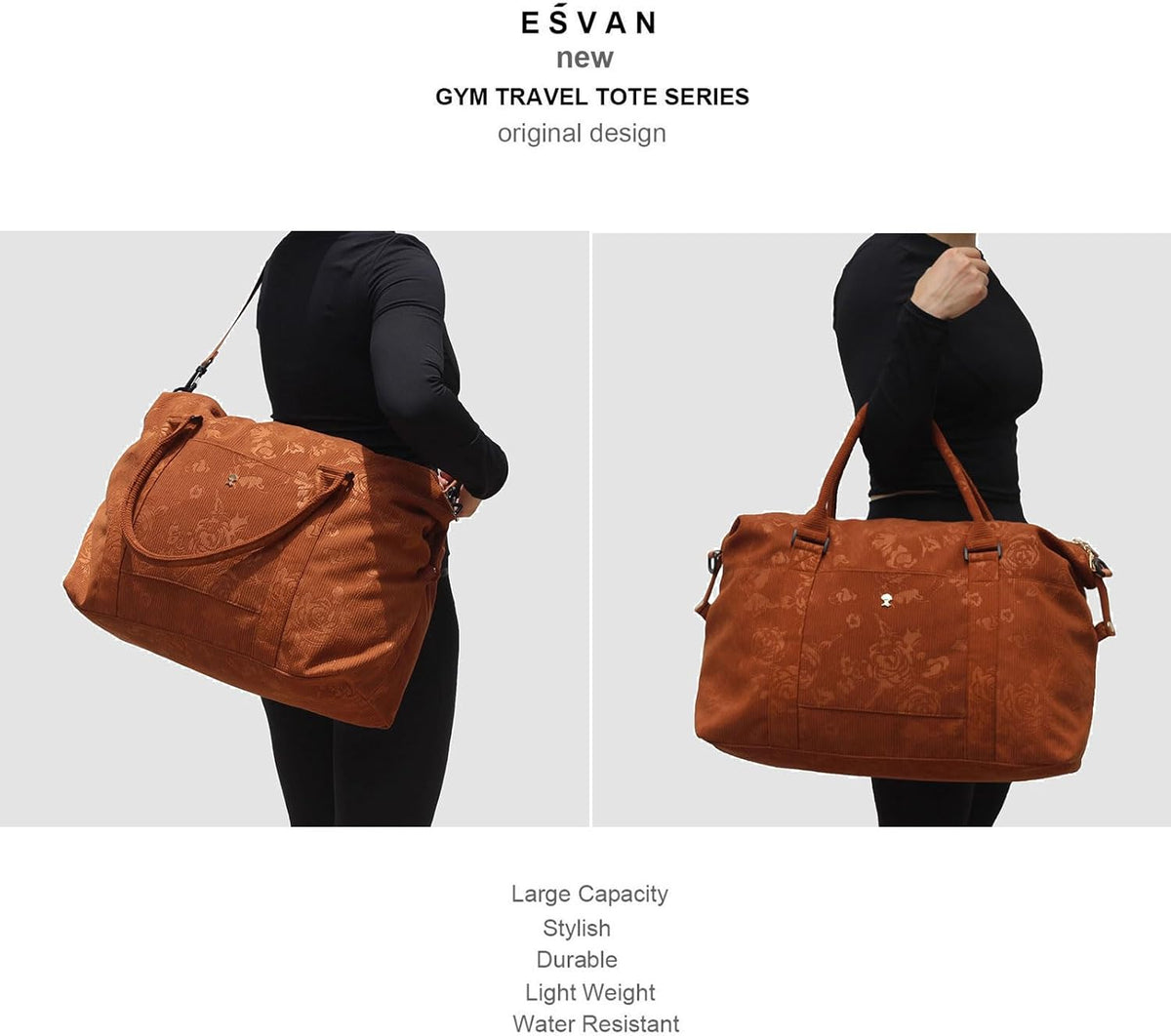 Travel Tote Duffel Gym Bag,Weekender Overnight Carry-on Tote Crossbody Bag with Wet Pocket and Trolley Sleeve Upgraded