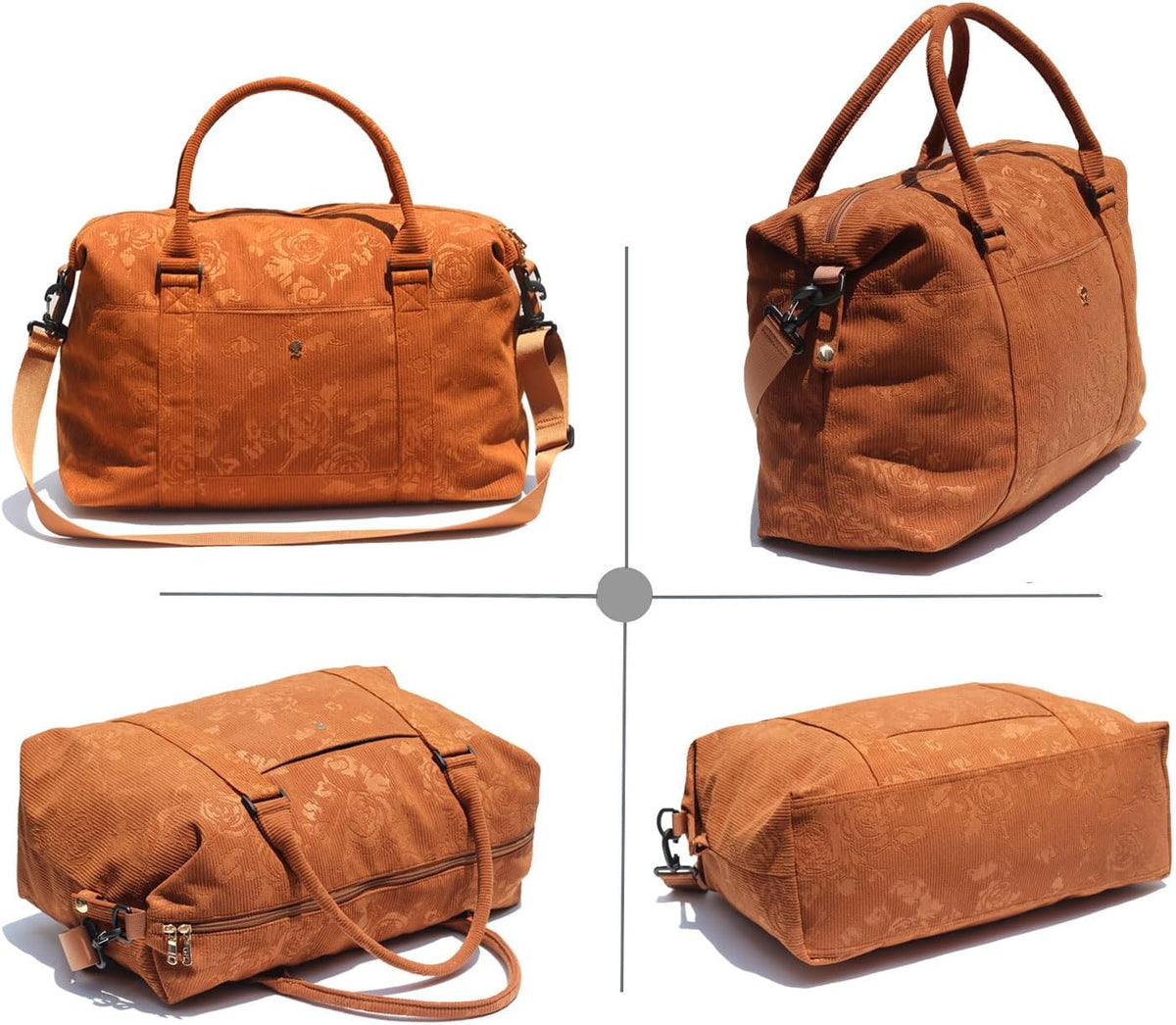 Travel Tote Duffel Gym Bag,Weekender Overnight Carry-on Tote Crossbody Bag with Wet Pocket and Trolley Sleeve Upgraded