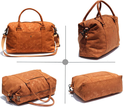 Travel Tote Duffel Gym Bag,Weekender Overnight Carry-on Tote Crossbody Bag with Wet Pocket and Trolley Sleeve Upgraded