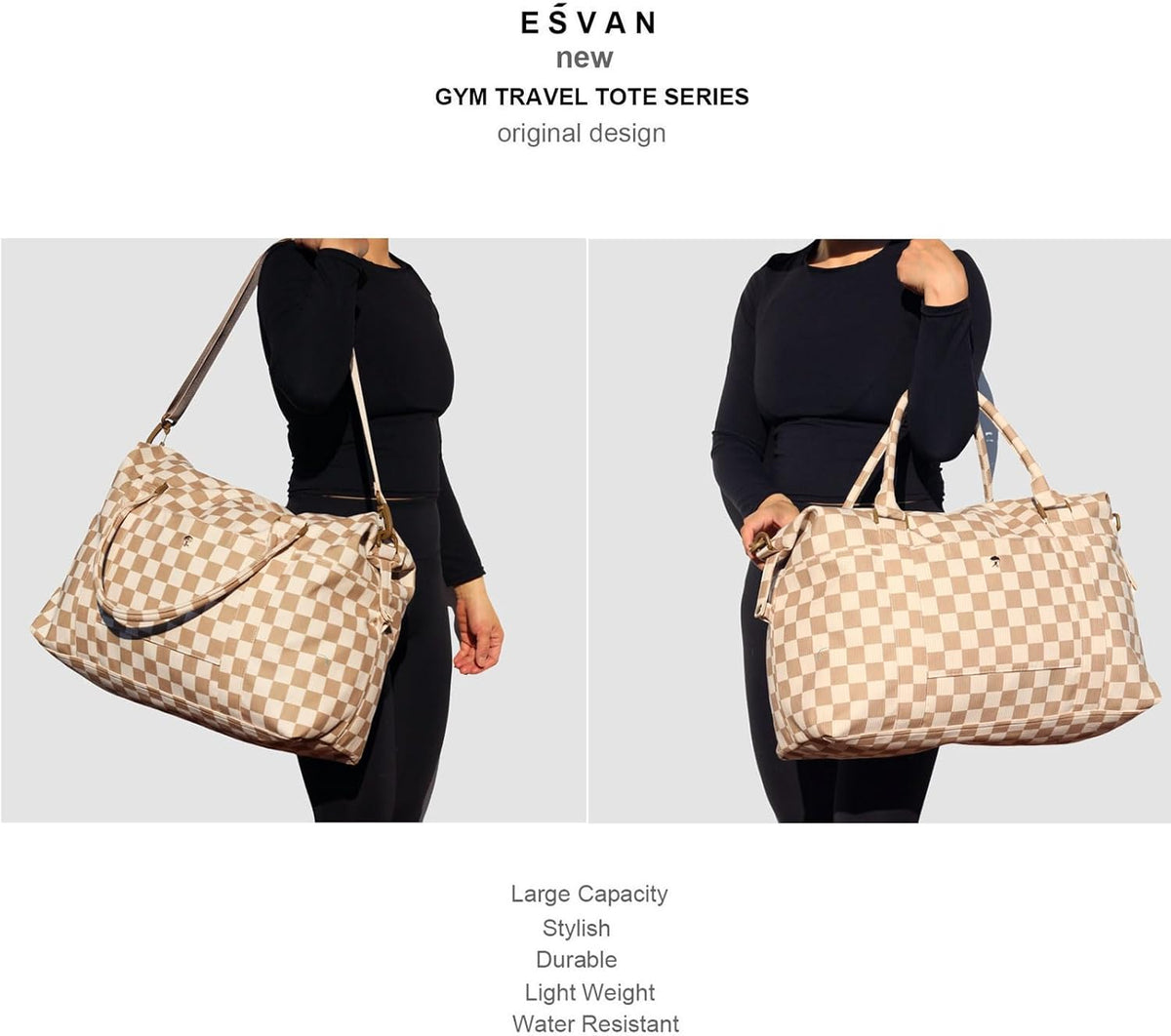 Travel Tote Duffel Gym Bag,Weekender Overnight Carry-on Tote Crossbody Bag with Wet Pocket and Trolley Sleeve Upgraded