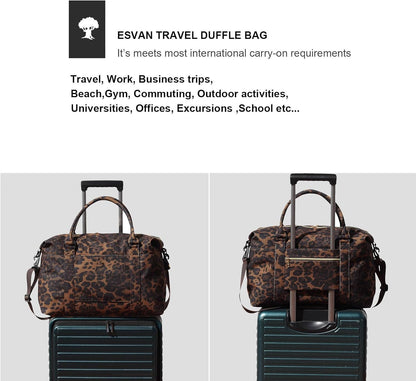 Travel Tote Duffel Gym Bag,Weekender Overnight Carry-on Tote Crossbody Bag with Wet Pocket and Trolley Sleeve Upgraded