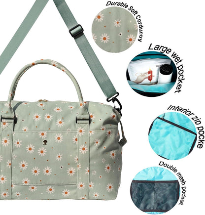 Travel Tote Duffel Gym Bag,Weekender Overnight Carry-on Tote Crossbody Bag with Wet Pocket and Trolley Sleeve Upgraded
