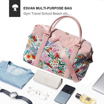 Travel Tote Duffel Gym Bag,Weekender Overnight Carry-on Tote Crossbody Bag with Wet Pocket and Trolley Sleeve Upgraded