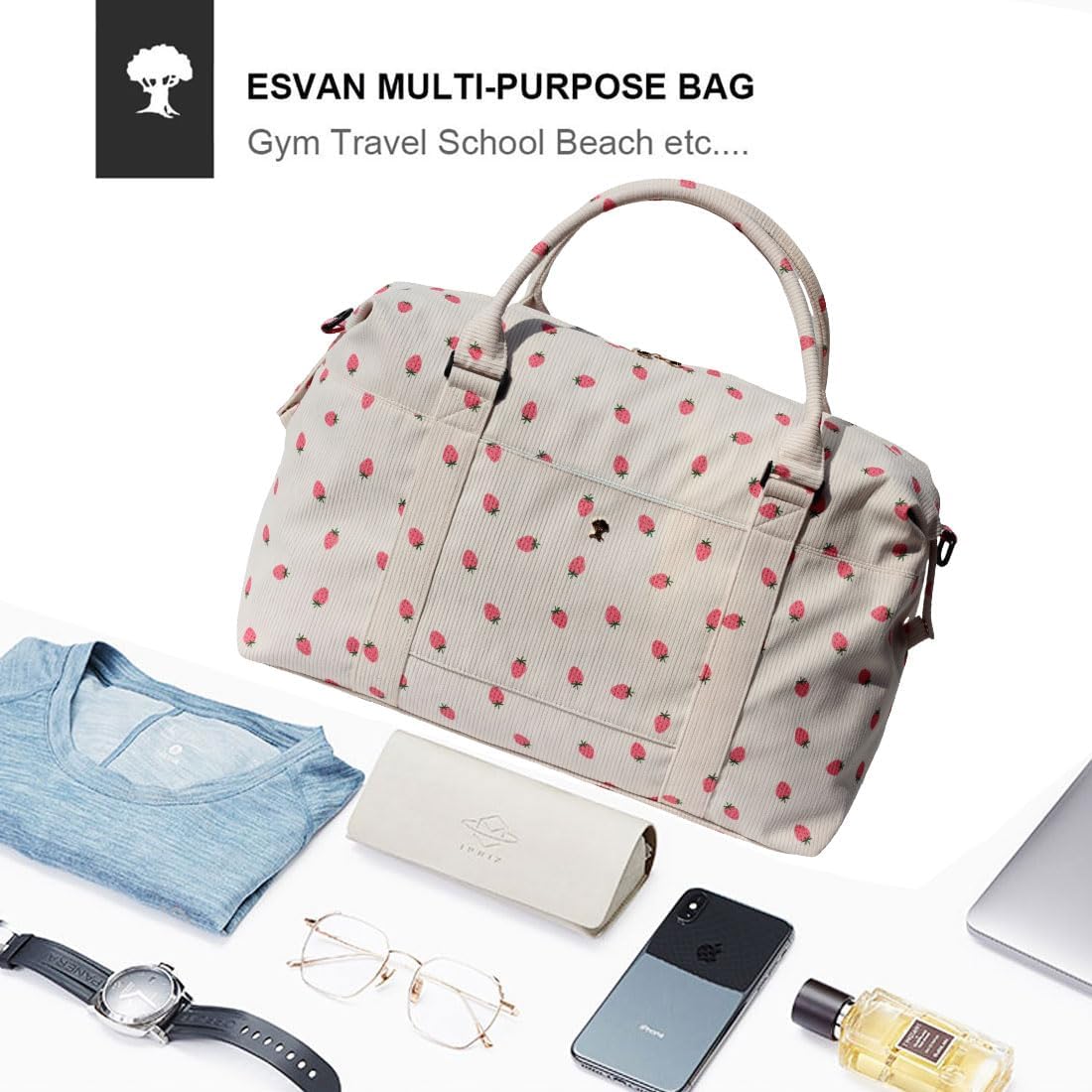 Travel Tote Duffel Gym Bag,Weekender Overnight Carry-on Tote Crossbody Bag with Wet Pocket and Trolley Sleeve Upgraded