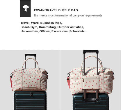 Travel Tote Duffel Gym Bag,Weekender Overnight Carry-on Tote Crossbody Bag with Wet Pocket and Trolley Sleeve Upgraded