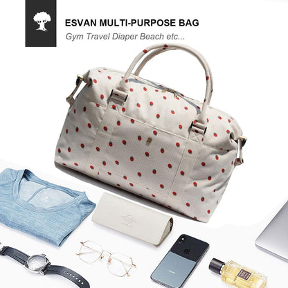 Travel Tote Duffel Gym Bag,Weekender Overnight Carry-on Tote Crossbody Bag with Wet Pocket and Trolley Sleeve Upgraded