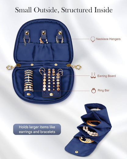 Travel Jewelry Case, Small Velvet Jewelry Bag with Zipper, Anti-Scratch & Portable Organizer Pouch for Rings, Earrings, Necklaces, Watches and Bracelets, Gift for Women Girl (Teal Blue)