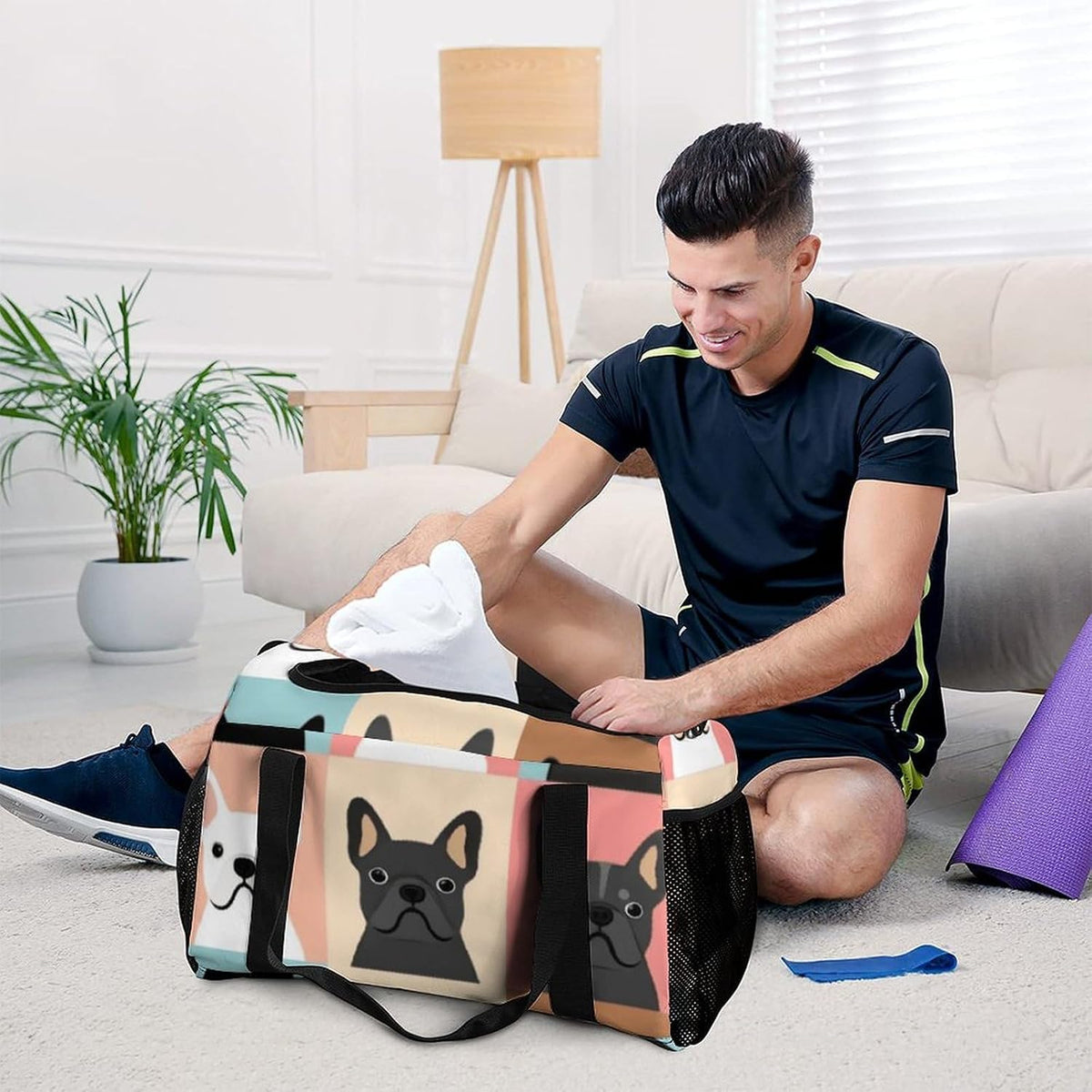 Lightweight Weekender Overnight Bag Foldable Travel Duffel Tote Bag Carry On for Women Gym Luggage