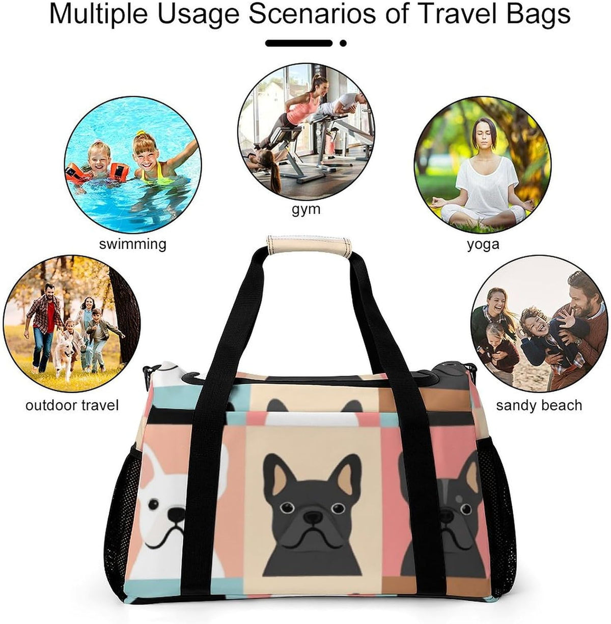 Lightweight Weekender Overnight Bag Foldable Travel Duffel Tote Bag Carry On for Women Gym Luggage