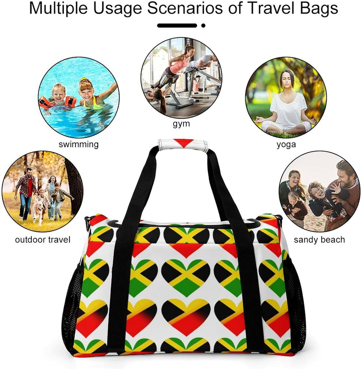 Lightweight Weekender Overnight Bag Foldable Travel Duffel Tote Bag Carry On for Women Gym Luggage