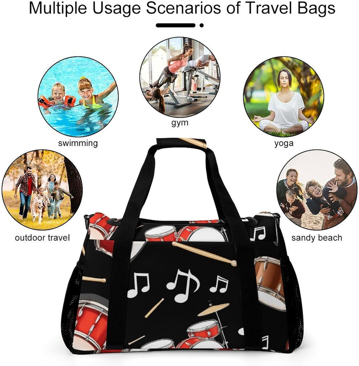 Lightweight Weekender Overnight Bag Foldable Travel Duffel Tote Bag Carry On for Women Gym Luggage