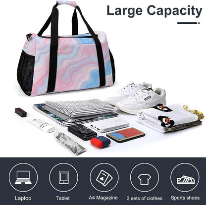 Lightweight Weekender Overnight Bag Foldable Travel Duffel Tote Bag Carry On for Women Gym Luggage