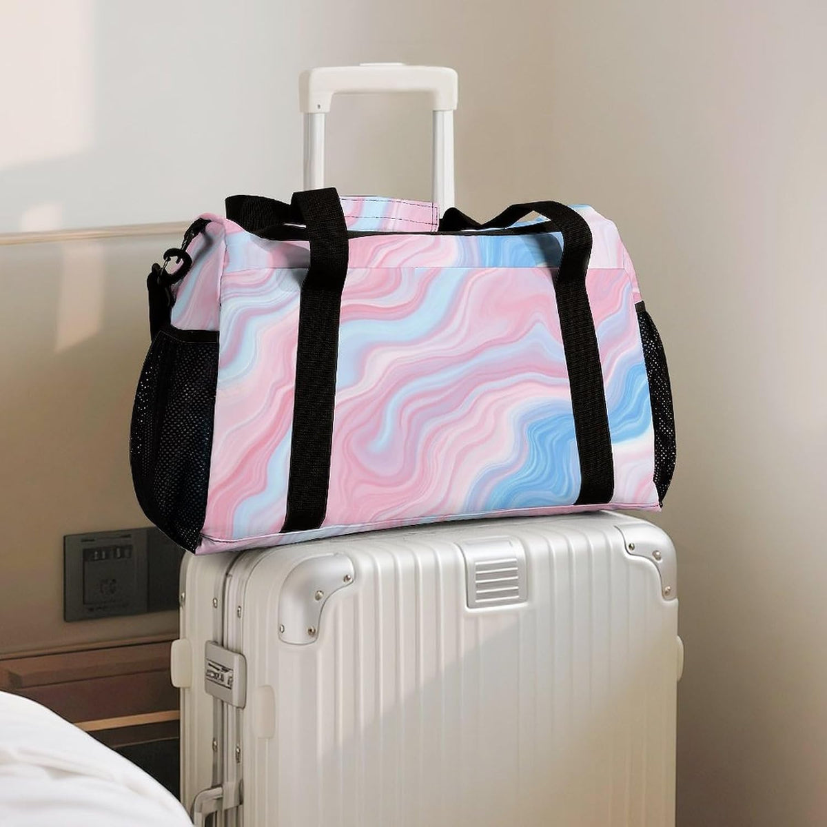 Lightweight Weekender Overnight Bag Foldable Travel Duffel Tote Bag Carry On for Women Gym Luggage