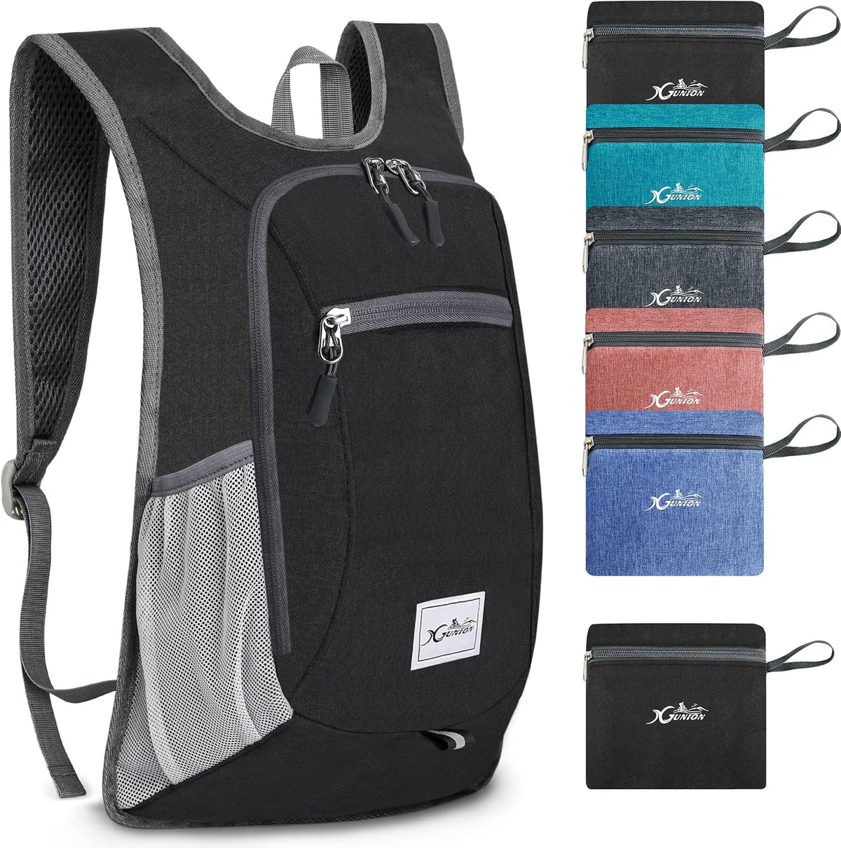 Hiking Backpack 10L Small Travel Lightweight Daypack Foldable Hiking Packable Camping Hiking Backpacks for Women Men (Black)