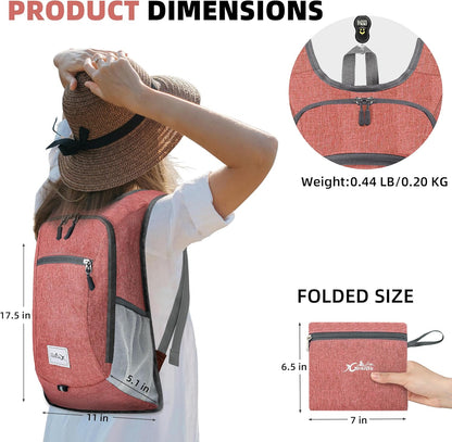 Hiking Backpack 10L Small Travel Lightweight Daypack Foldable Hiking Packable Camping Hiking Backpacks for Women Men (Black)