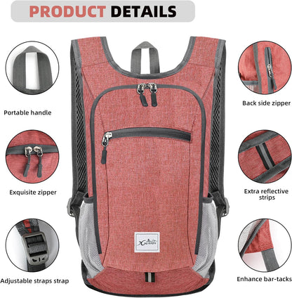 Hiking Backpack 10L Small Travel Lightweight Daypack Foldable Hiking Packable Camping Hiking Backpacks for Women Men (Black)