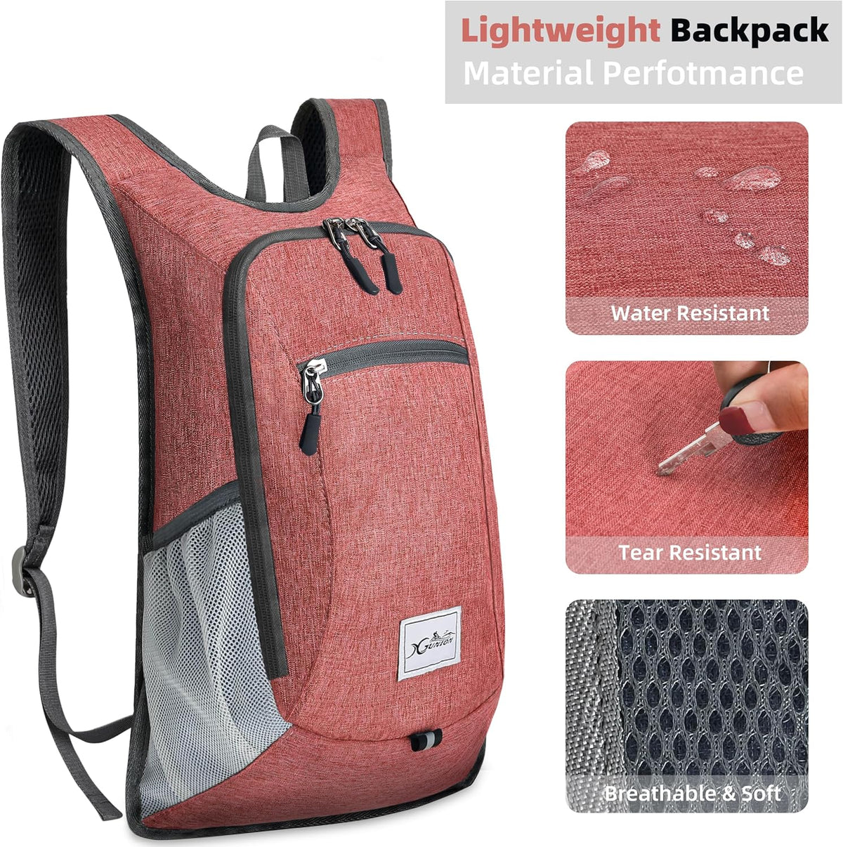 Hiking Backpack 10L Small Travel Lightweight Daypack Foldable Hiking Packable Camping Hiking Backpacks for Women Men (Black)