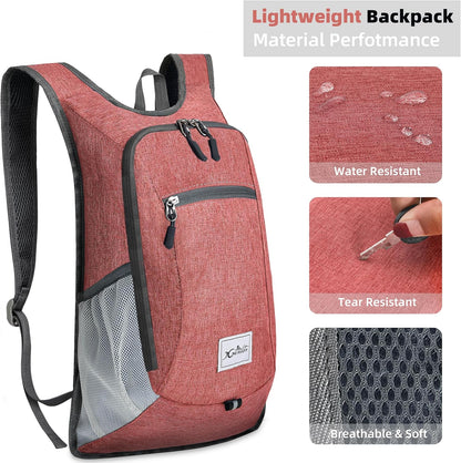 Hiking Backpack 10L Small Travel Lightweight Daypack Foldable Hiking Packable Camping Hiking Backpacks for Women Men (Black)