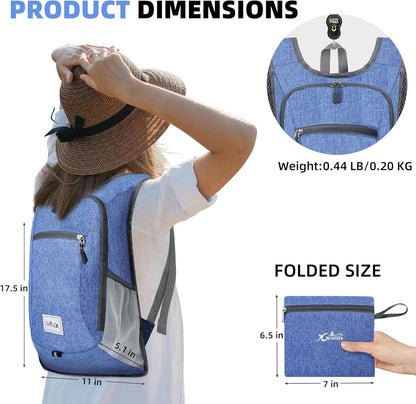 Hiking Backpack 10L Small Travel Lightweight Daypack Foldable Hiking Packable Camping Hiking Backpacks for Women Men (Black)