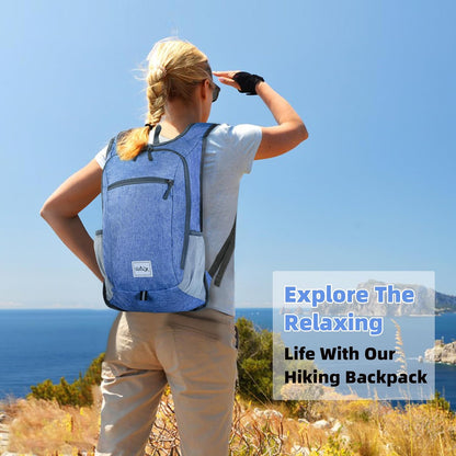 Hiking Backpack 10L Small Travel Lightweight Daypack Foldable Hiking Packable Camping Hiking Backpacks for Women Men (Black)