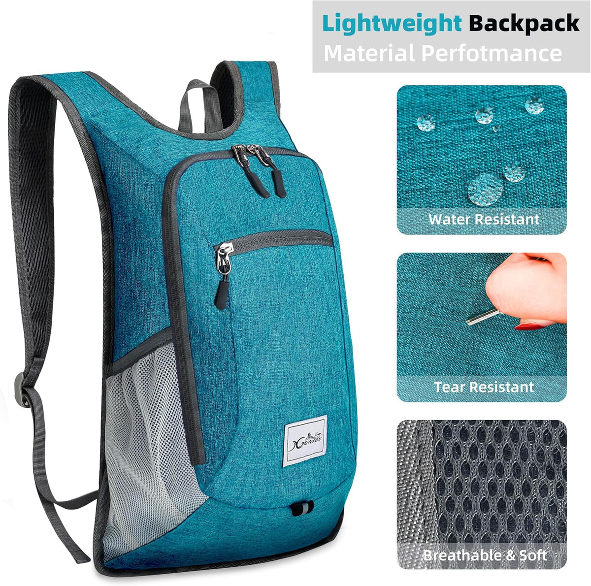 Hiking Backpack 10L Small Travel Lightweight Daypack Foldable Hiking Packable Camping Hiking Backpacks for Women Men (Black)