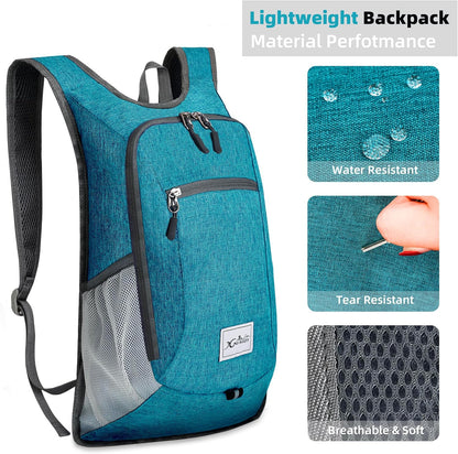Hiking Backpack 10L Small Travel Lightweight Daypack Foldable Hiking Packable Camping Hiking Backpacks for Women Men (Black)