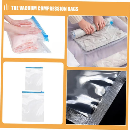 12pcs Roll up Vacuum Compression Bags for Clothing Storage, Pa+pe Material, Reusable Space Saver Bags without Pump, Travel Suitcase Organizer, 35x50cm 40x60cm Set
