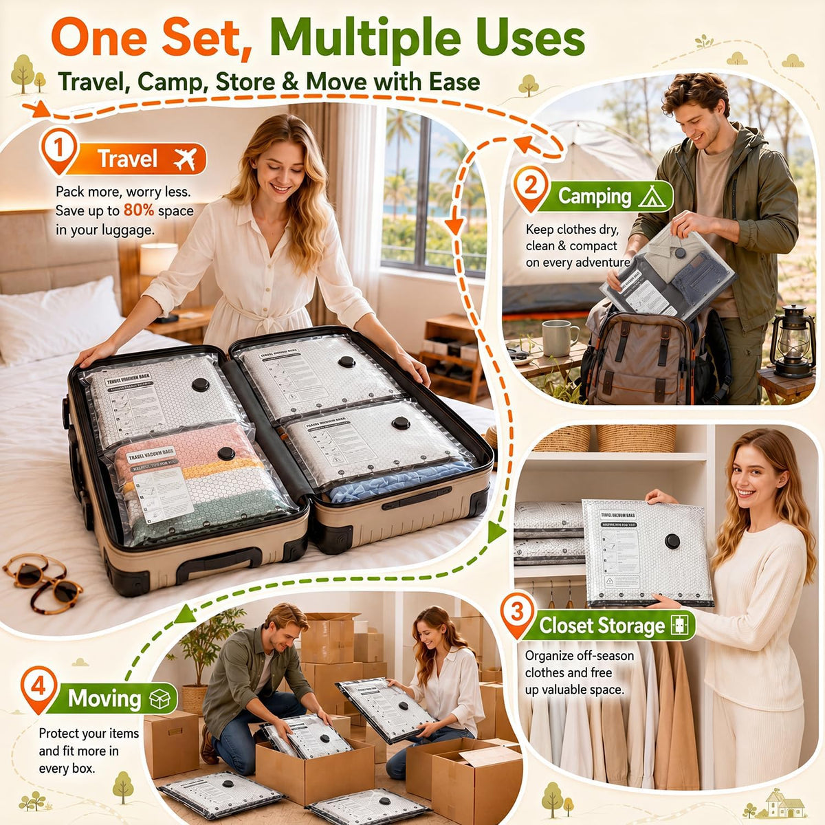 Vacuum Storage Bags with Rechargeable Electric Pump, 15 Combo - Space Saver Vacuum Storage Bags, Blanket & Clothes Storage Bag Vacuums Sealed, Bolsas Para Guardar Ropa Al Vacío