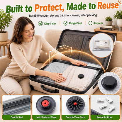 Vacuum Storage Bags with Rechargeable Electric Pump, 15 Combo - Space Saver Vacuum Storage Bags, Blanket & Clothes Storage Bag Vacuums Sealed, Bolsas Para Guardar Ropa Al Vacío
