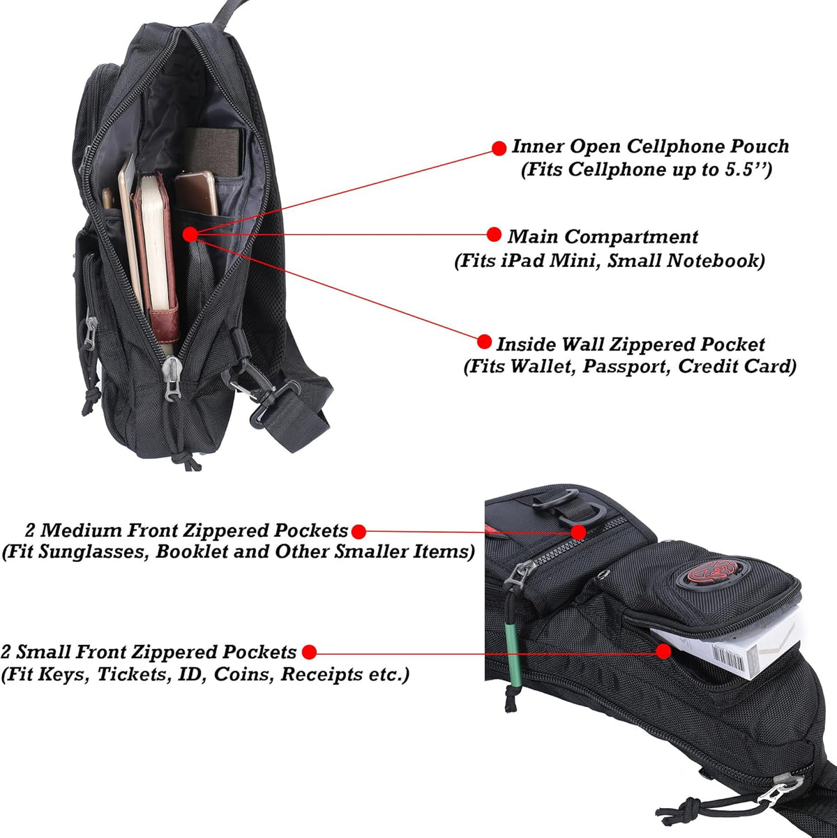 Sling Backpacks, Sling Chest Bag Shoulder Crossbody Bags for Men Women Outdoor Travel | Outdoor Travel