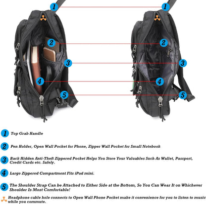 Sling Backpacks, Sling Chest Bag Shoulder Crossbody Bags for Men Women Outdoor Travel | Outdoor Travel