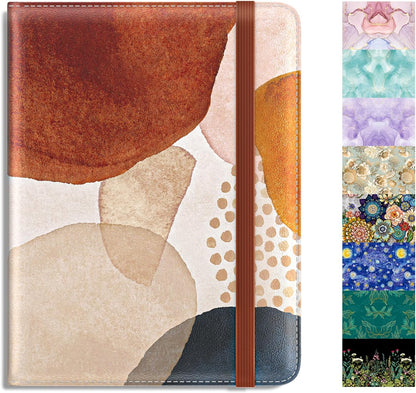 Passport Holder,RFID Blocking Passport Cover, Mandala Flower | Wallet Travel Essentials, Leather Travel Documents Organizer Protector for Women and Men