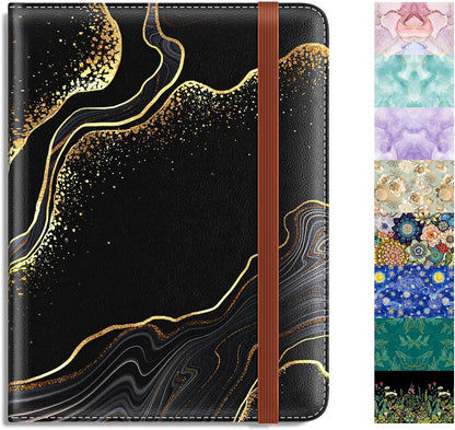 Passport Holder,RFID Blocking Passport Cover, Mandala Flower | Wallet Travel Essentials, Leather Travel Documents Organizer Protector for Women and Men