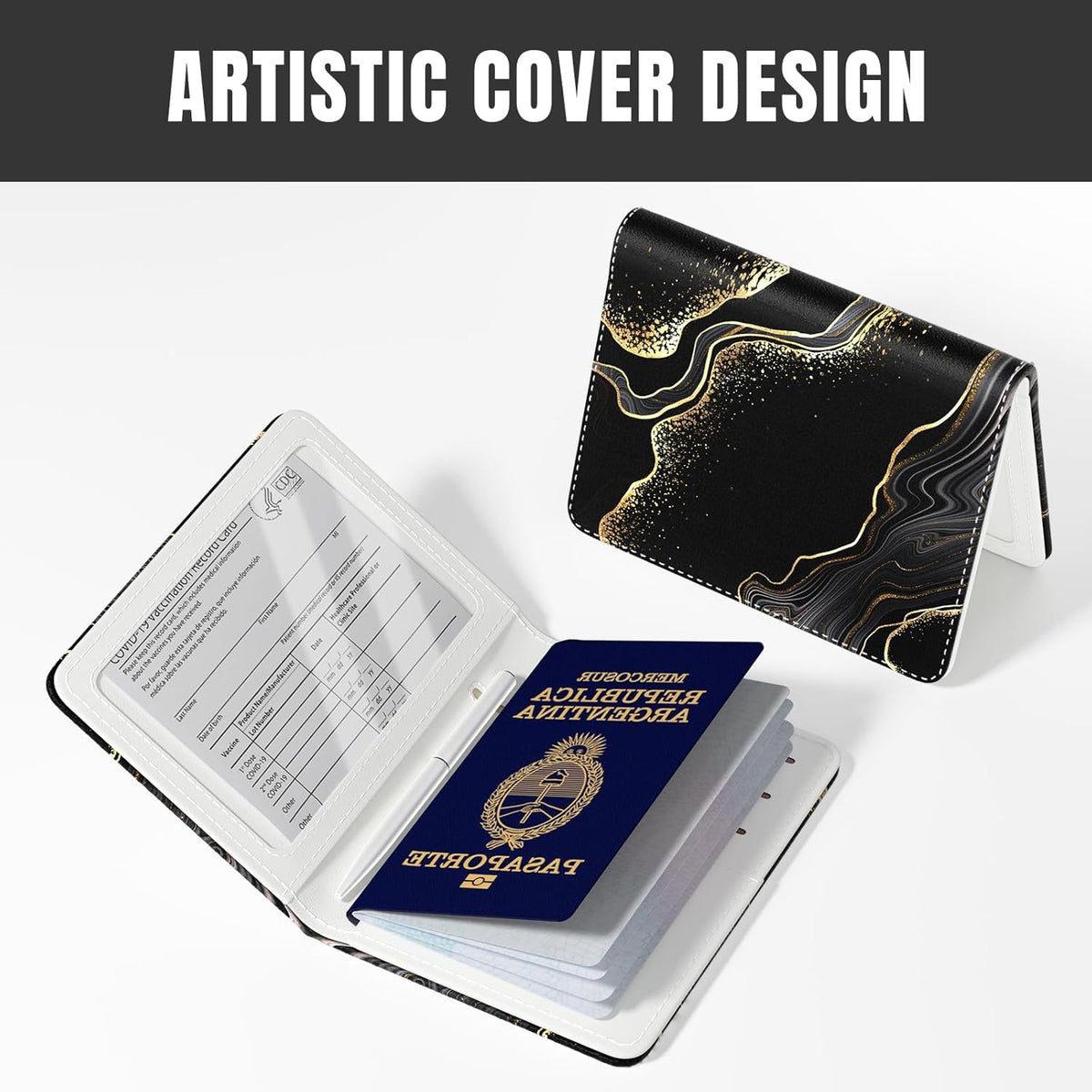 Passport Holder,RFID Blocking Passport Cover, Mandala Flower | Wallet Travel Essentials, Leather Travel Documents Organizer Protector for Women and Men
