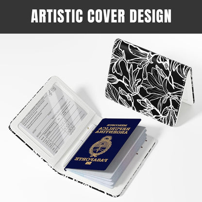 Passport Holder,RFID Blocking Passport Cover, Mandala Flower | Wallet Travel Essentials, Leather Travel Documents Organizer Protector for Women and Men