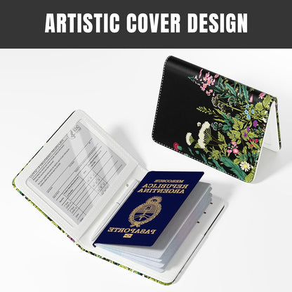 Passport Holder,RFID Blocking Passport Cover, Mandala Flower | Wallet Travel Essentials, Leather Travel Documents Organizer Protector for Women and Men