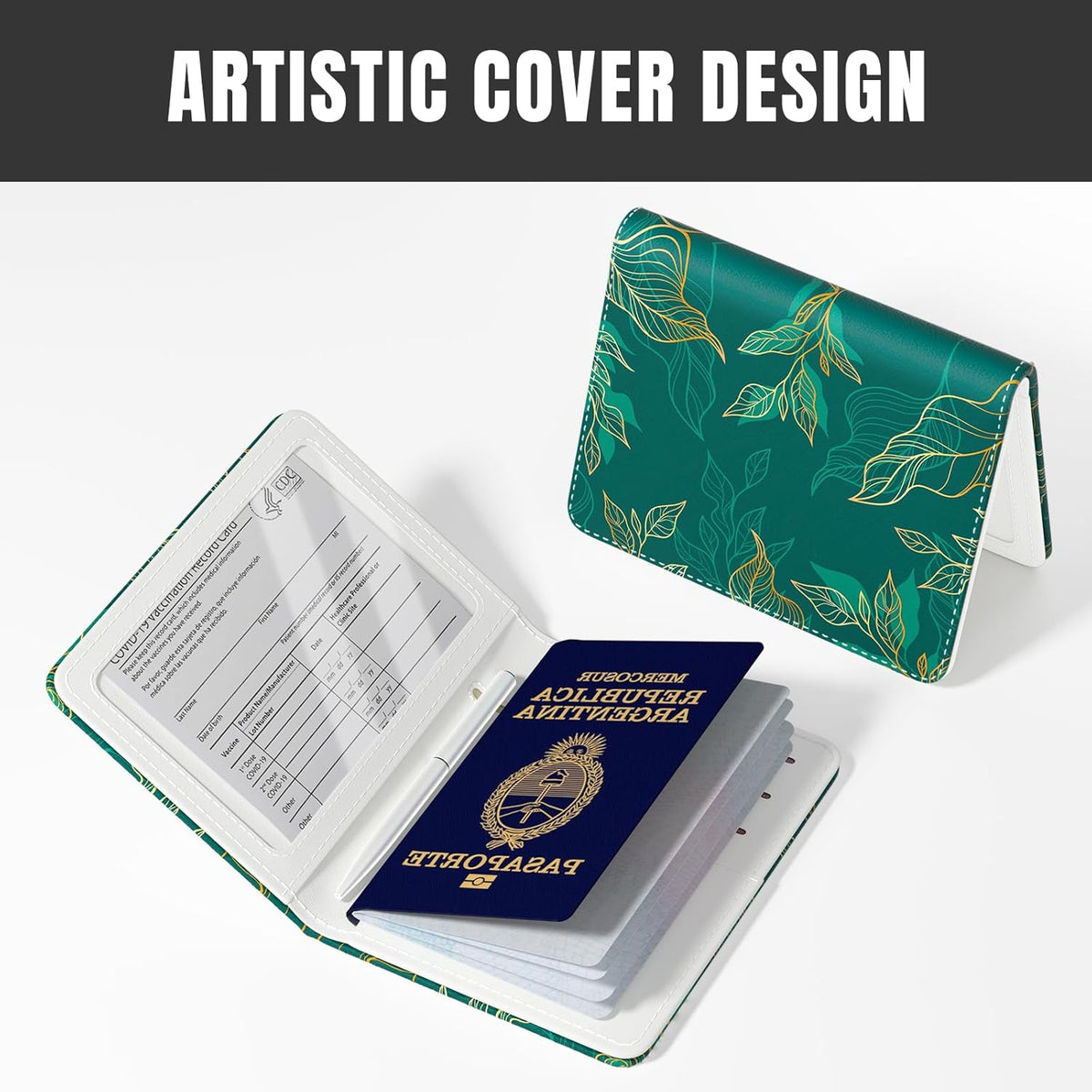 Passport Holder,RFID Blocking Passport Cover, Mandala Flower | Wallet Travel Essentials, Leather Travel Documents Organizer Protector for Women and Men
