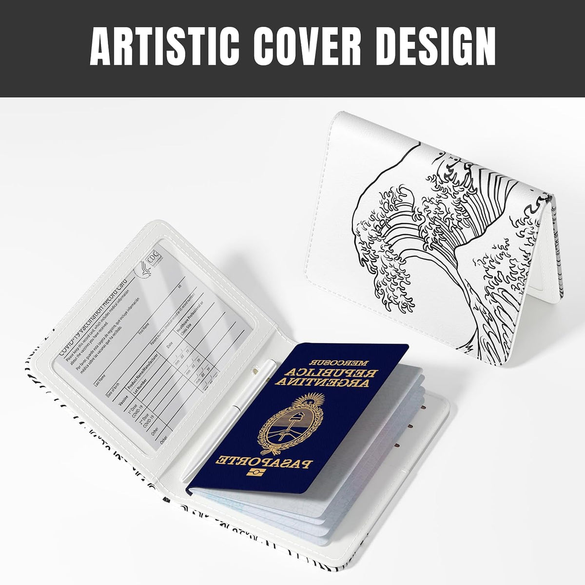 Passport Holder,RFID Blocking Passport Cover, Mandala Flower | Wallet Travel Essentials, Leather Travel Documents Organizer Protector for Women and Men