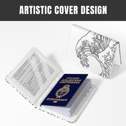 Passport Holder,RFID Blocking Passport Cover, Mandala Flower | Wallet Travel Essentials, Leather Travel Documents Organizer Protector for Women and Men