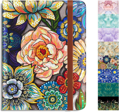 Passport Holder,RFID Blocking Passport Cover, Mandala Flower | Wallet Travel Essentials, Leather Travel Documents Organizer Protector for Women and Men